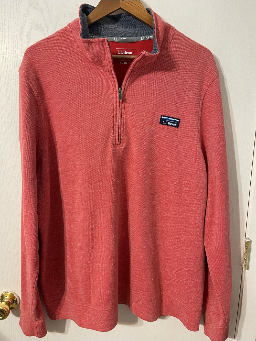 L.L. Bean Men's Quarter-Zip Sweater - Coral Red